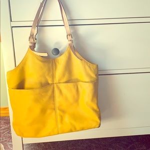 Mustard yellow Michael Kors tote